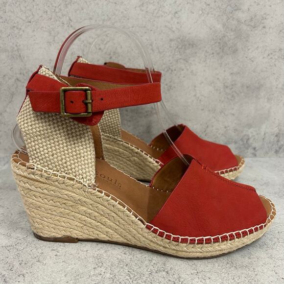 Gentle Souls by Kenneth Cole Women's Charli Espadrille Wedge Sandal Red Size 8.5 - Picture 4 of 11
